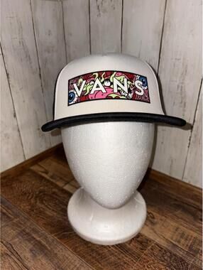 VANS Snapback Board Life Skate Skater Surf West Black Mesh Trucker Hat Foam Cap